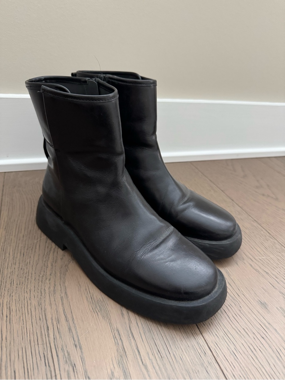 Franco Sarto Women’s Black Leather Ankle Boots